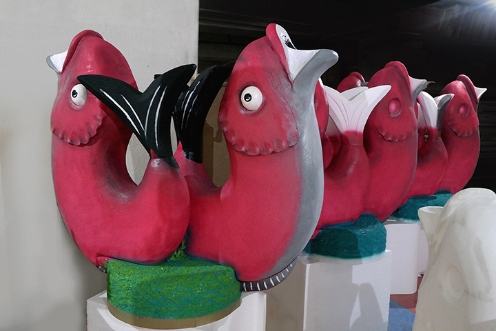 Peixes bordalo Pinheiro para a Marcha de Santa Engrácia realizados pela Proeasy Design